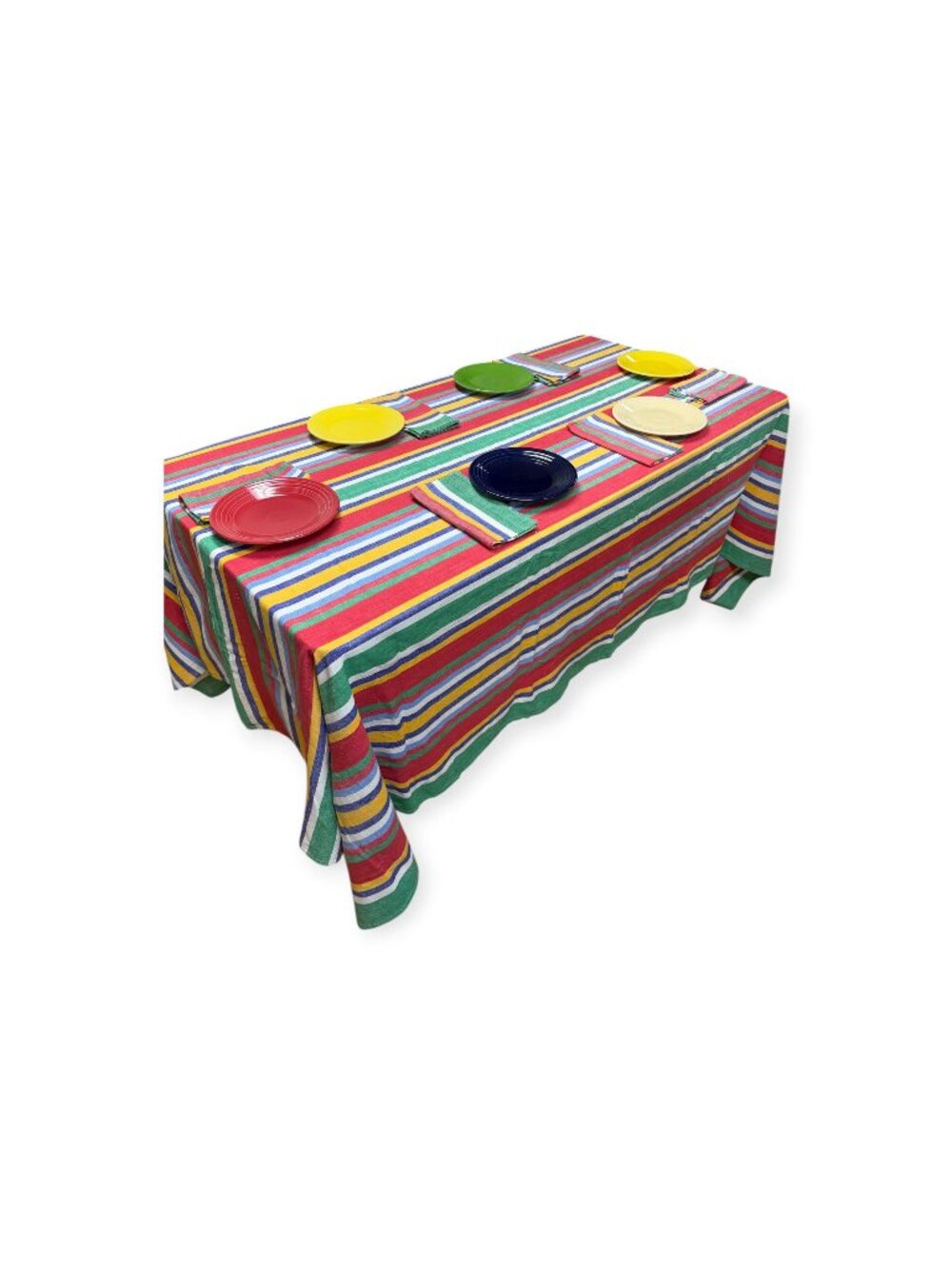 Vintage TAG Stripe Tablecloth and Napkins Set 10-Piece (105" Fiesta Serape